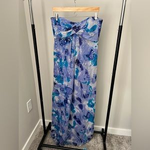 Nicole Miller Strapless Maxi Evening Dress